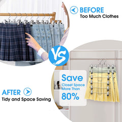 Organization and Storage Skirt Pants Hangers Space Saving,3 Pack 6 Tier