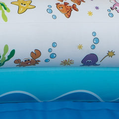 Inflatable Bathtub for Baby & Toddler; Saddle Horn Keeps Baby from Sliding; Whimsical Ocean Design Recommended Age 6 to 24 Months