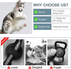 Upgraded AirTag Cat Collar, Integrated GPS Cat Collar w/ Apple Air Tag Holder & Bell Pink
