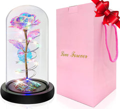 Galaxy Rose for Women, Gifts for Mom, Personalized Gifts for Women, Gift for Her, Womens Gifts for Christmas, Cute Unique Glass Rose Flower Gift, Womans Gift Ideas Mother Wife Daughter