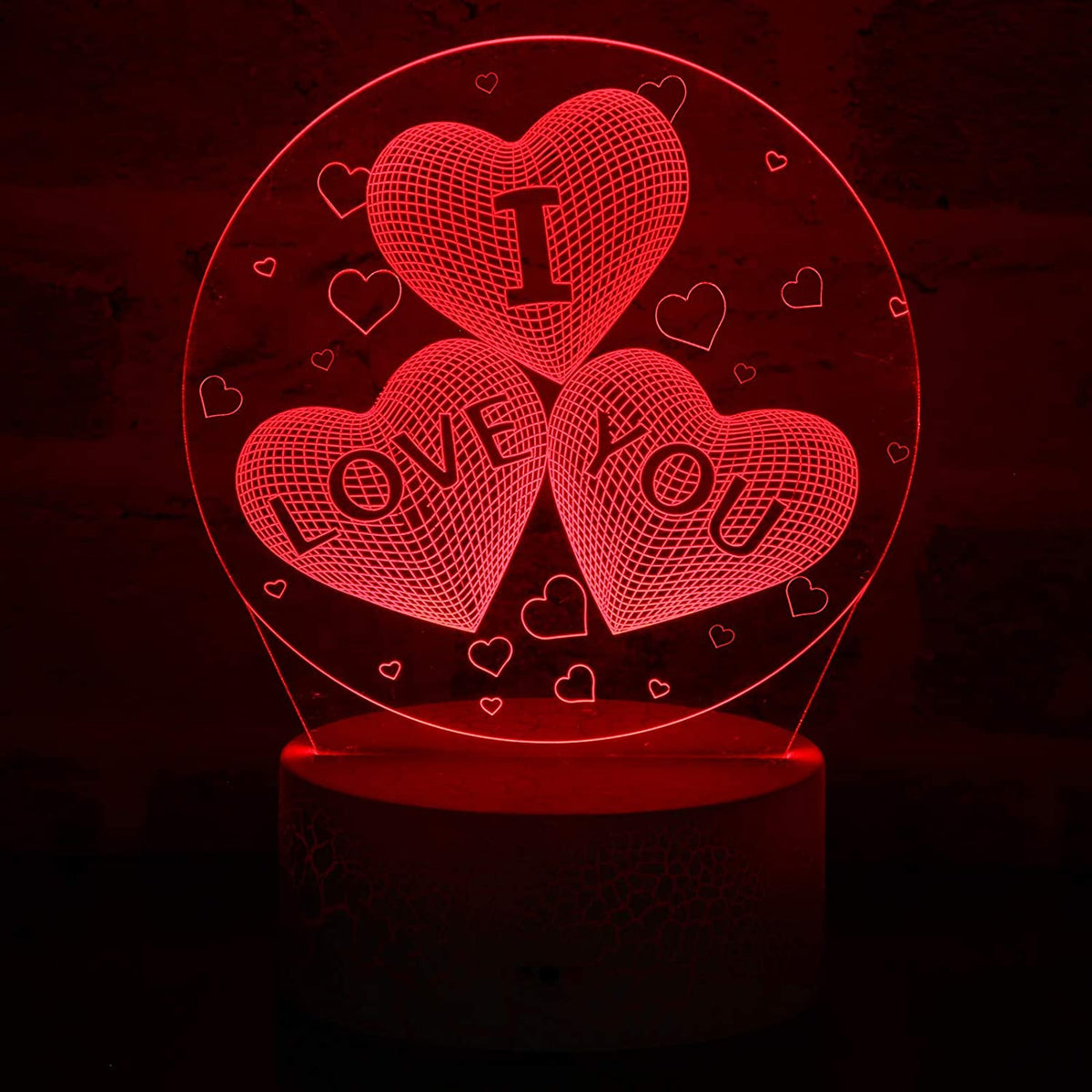 3D I Love You Night Light 16 Colors Change Sleep Lamp, Remote Touch