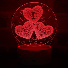 3D I Love You Night Light 16 Colors Change Sleep Lamp, Remote Touch