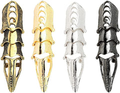 4Pcs Punk Full Finger Ring Set Gothic Adjustable for Men/Women