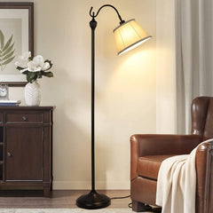 Floor Lamps for Living Room, Tall Standing Lamp with Shade, LED Farmhouse Pole Vintage,  Black