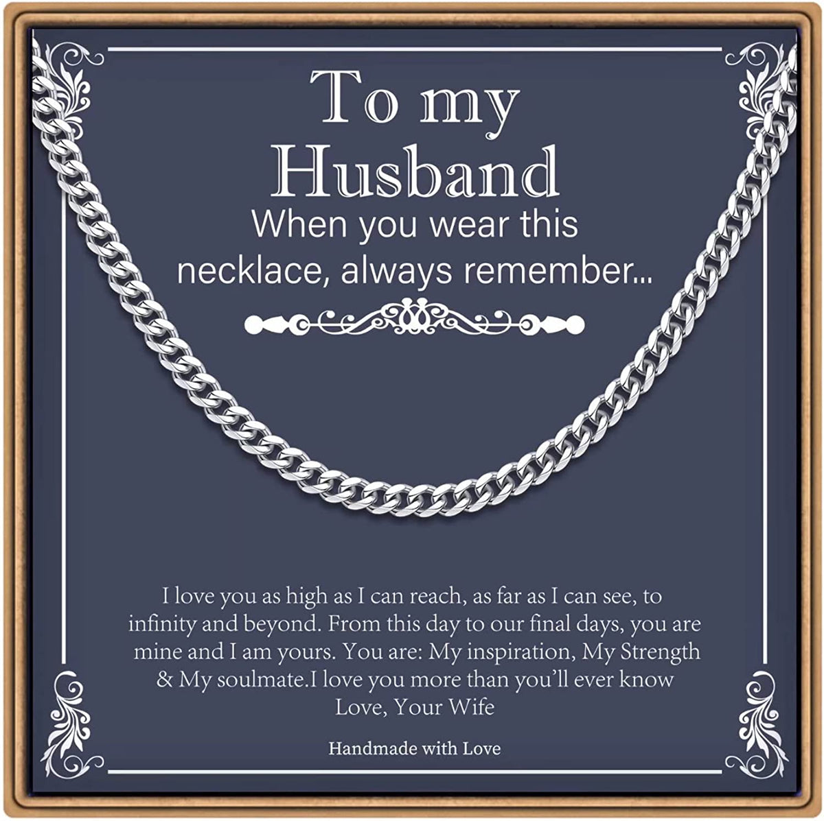 Fathers Day Chain Gifts for Men/Husband-Silver Chunky Cuban Link