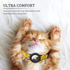 Upgraded AirTag Cat Collar, Integrated GPS Cat Collar w/ Apple Air Tag Holder and Bell Black