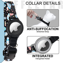 Upgraded AirTag Cat Collar, Integrated GPS Cat Collar w/ Apple Air Tag Holder and Bell Black