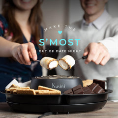 Maker Tabletop Indoor - Flameless Electric Marshmallow Roaster â€?4 Detachable Trays & 4 Roasting Forks â€?Gift Set & Date Night Idea.