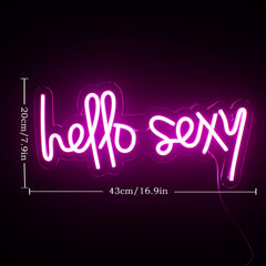 Hello Sexy USB Neon Sign Pink LED Neon Lights for Bedroom Decoration