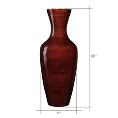 18â€?Tall Brown Bamboo Vase | Decorative Jar Vase for Silk Plants & Flowers
