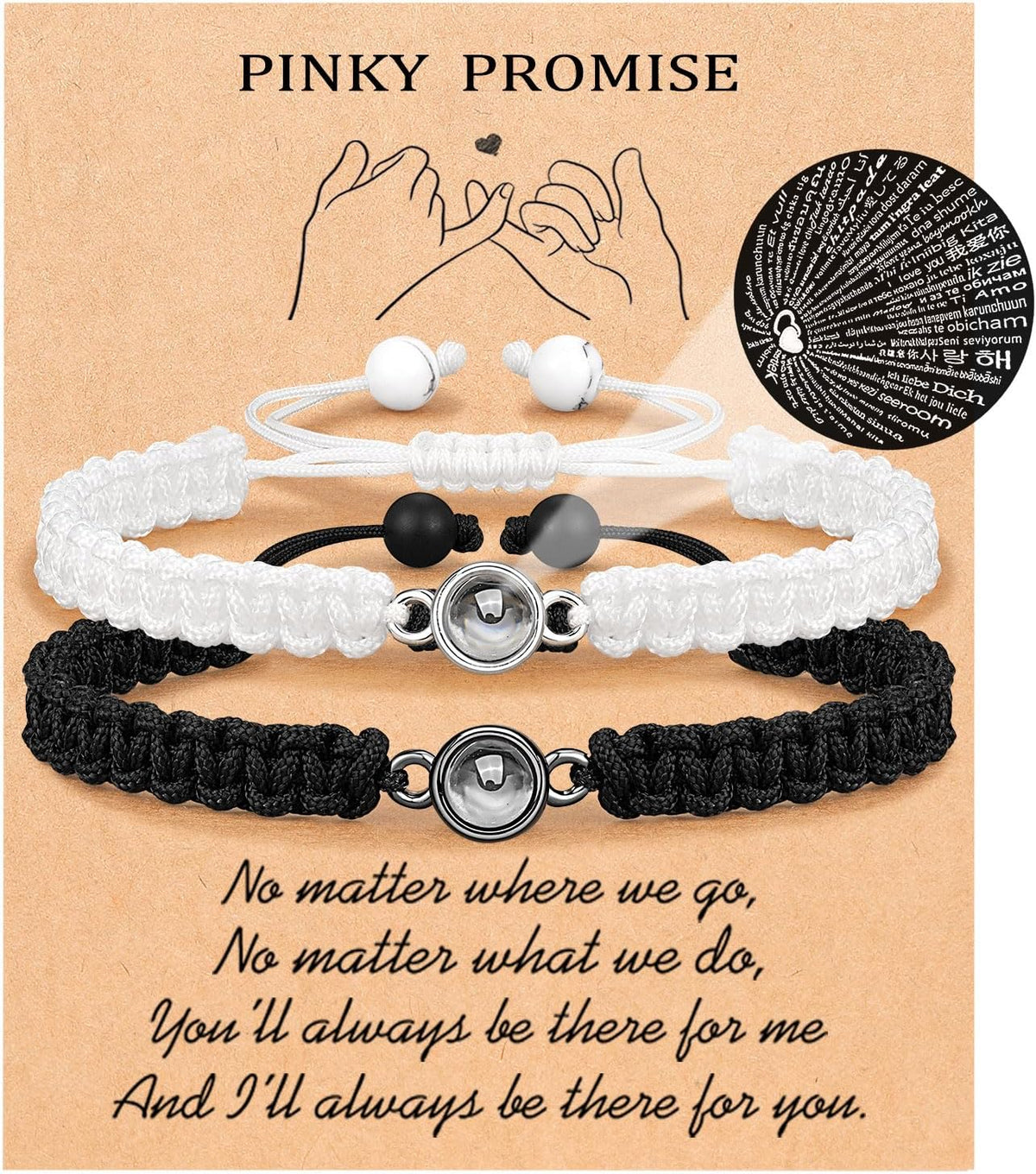 I Love You 100 Languages Bracelets, Couples Gifts for Boyfriend