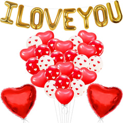 I Love You Balloons Decorations-Pack of 37 | Heart Balloons for Proposal Decor