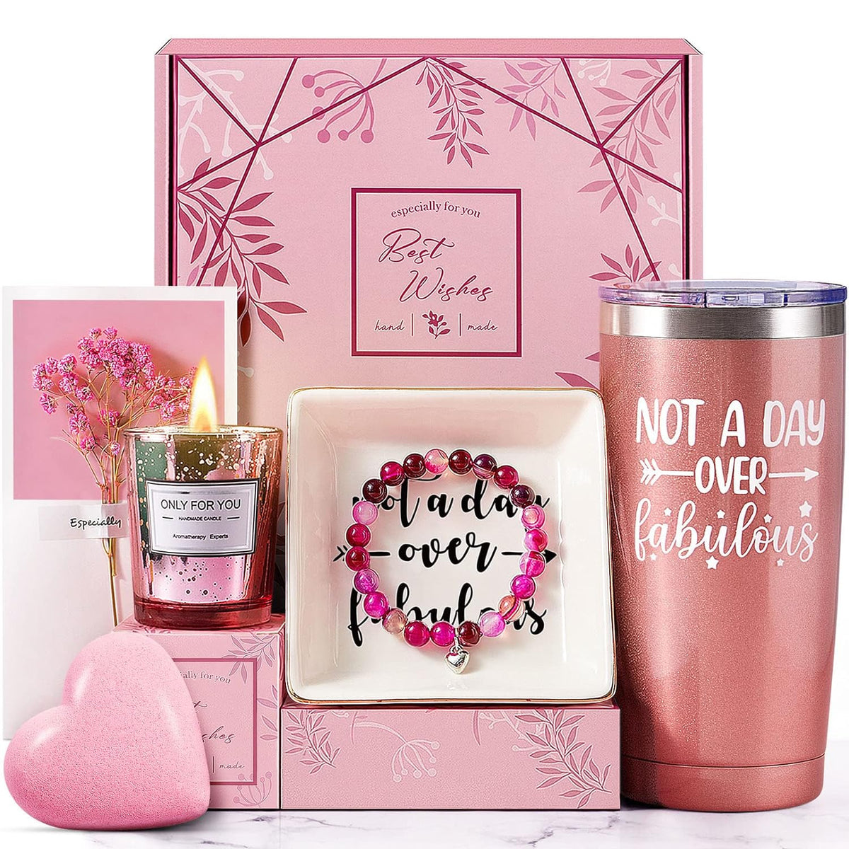 Gifts for Women, Mom - Relaxing Spa Gift Basket for Birthday, Christmas Gifts for Women, Mothers Day, Valentines Day, Unique Gift ideas for Sister, Wife, Grandma, Gifts for Women Who Have Everything