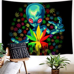 Cool Psychedelic Trippy Alien Tapestry Wall Hanging Home Decor 60X40Inches