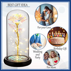 Valentines Day Gifts for Her Galaxy Rose, Forever Rose Flowers Gifts Glass Rose