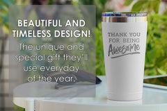 Christmas Thank You Gifts for Women Men 16 oz White Tumbler - Appreciation Gifts