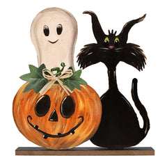 Halloween Wooden Signs Halloween Pumpkin Ghost Table Signs Tiered Tray Rustic Farmhouse Home Living Room