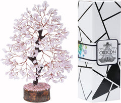 Rose Quartz Crystal Tree of Life-Chakra Tree for Positive Energy, Gemstone-Feng Shui
