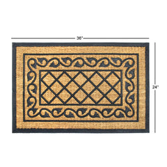 Moulded Rubber Coir Honeysuckle Doormat, 24" x 36"