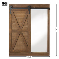 CHALKBOARD AND MIRROR WITH BARN DOOR