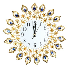 15" Large 3D Wall Clock Watch  w/ Peacock Diamonds for Home Decoration