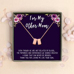Step Mom Gift, Gift for Other Mom, Cube Necklace Gift for Mothers Day- Rose Gold