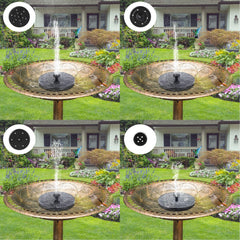 Solar Bird Bath Fountain Pump, Upgrade 1.4W Solar Fountain w/ 4 Nozzle, Free Standing Floating