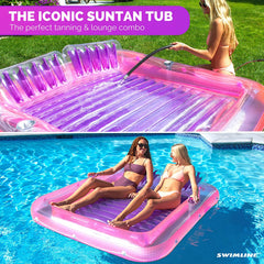 Tub Inflatable Tanning Pool Float For Adults Kids Lounger Series-Classic XL (Pink / Purple)