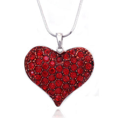 Red Small Heart Crystal Pave Pendant Necklace Valentine's Day w/ GIFT BOX - Walmart.com