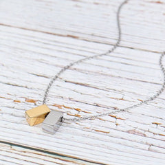 Step Mom Gift, Gift for Other Mom, Cube Necklace Jewelry Gift for Mothers Day 1 Silver & 1 Rose Gold