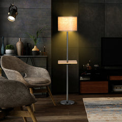 Modern Floor Lamp w/ Tray Table Dual USB Charging Port