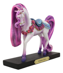 Fantasy Glimmer Rose Unicorn Mare Horse Figurine 7.75"W