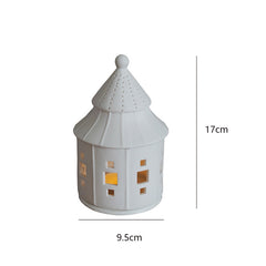 Christmas House Ceramic Candle Holder