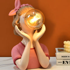 Cute Girl Resin Decoration