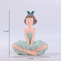 Cute Looking Up Girl Resin Desktop Decoration