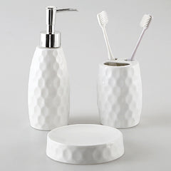 Diamond Pattern Ceramic Bathroom Set