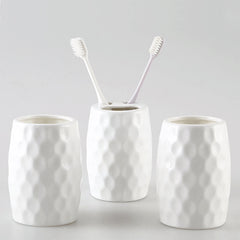 Diamond Pattern Ceramic Bathroom Set