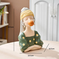 Earring Girl Resin Decoration