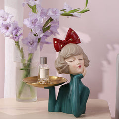 Elegant Girl Resin Storage Ornament