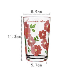 Floral Print Glass Cup