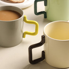 Geometric Handle Ceramic Mug