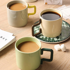 Geometric Handle Ceramic Mug
