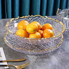 Ice Pattern Glass Fruit Plate