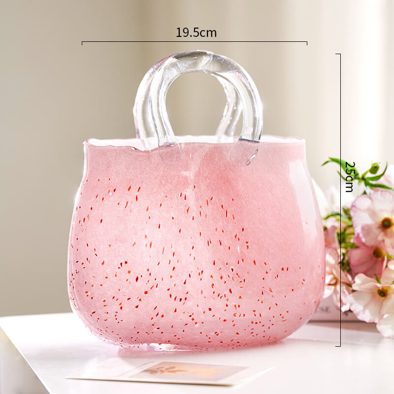 Light Luxury Glass Handbag Vase