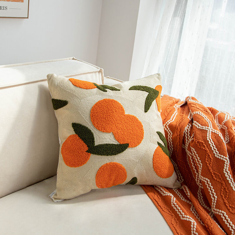 Orange Throw Pillow Cover