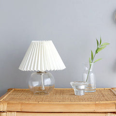 Pleated Glass Base Table Lamp