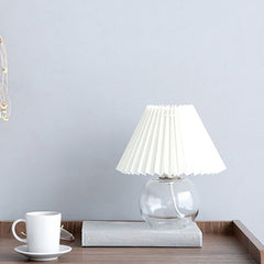 Pleated Glass Base Table Lamp