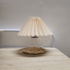 Pleated Glass Base Table Lamp