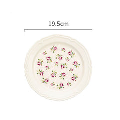 Rose Embossed Ceramic Plate