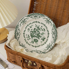Rose Print Ceramic Dinner Plate